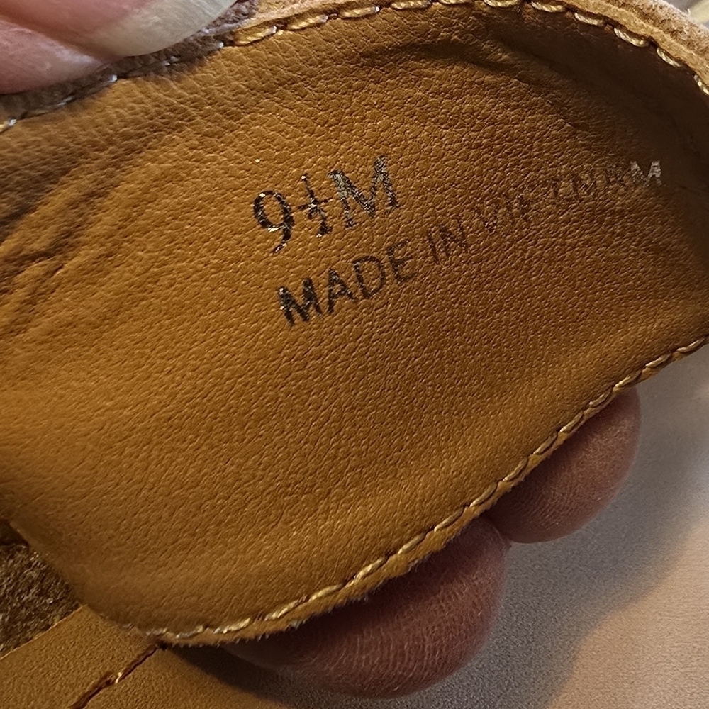 Lisa Vicky Espadrille Platform Wedge Suede Sandals Cognac Tan NIB Size 9.5 - Picture 9 of 10